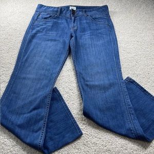 Hudson Signature Petite Bootcut Flare Medium Flap V Pocket Jeans Pants Size 32